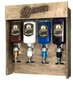 DISPENSADOR CHAMPÚ DE MADERA 4 GRIFOS QMEN